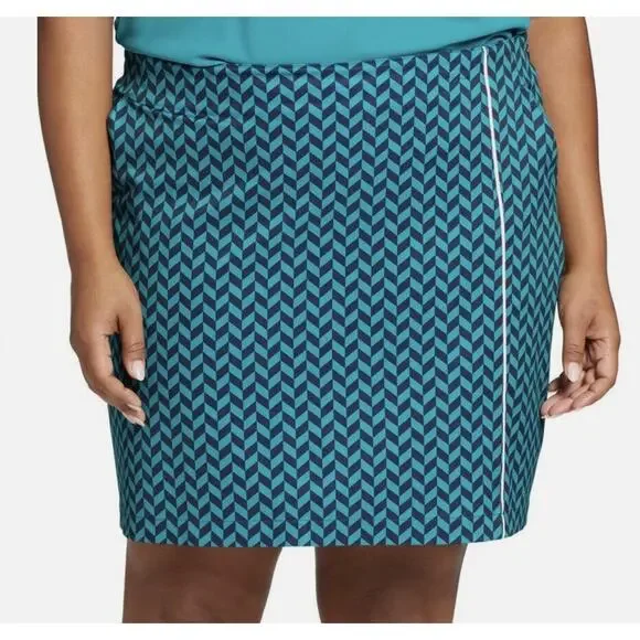 NEW Lady Hagen‎ 17" Long Wrap Golf Skort Size 16-Herringbone Turquoise - Picture 4 of 10